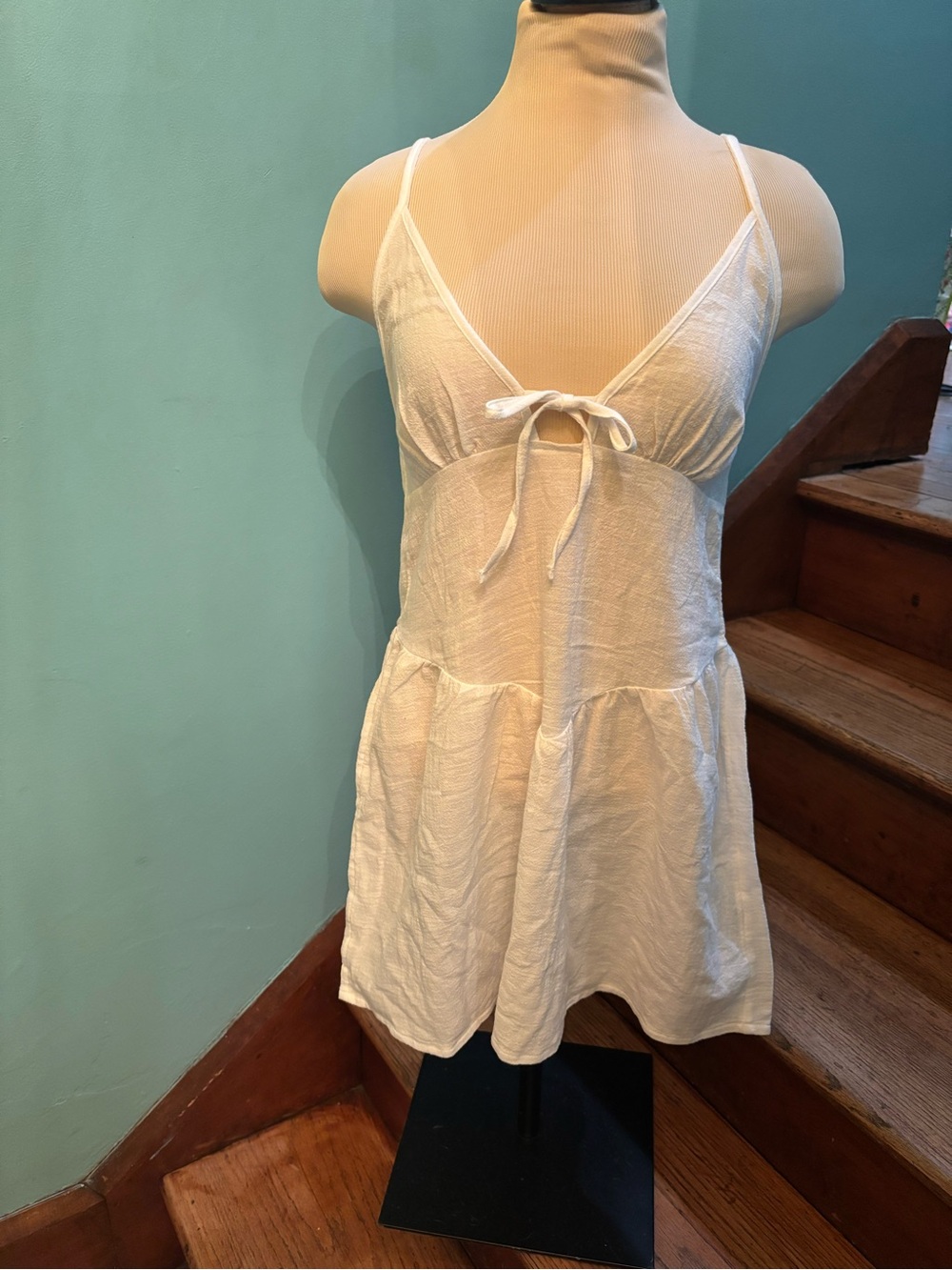 Target brand, wild fable white Spaghetti Strap Tie-Front Chemise